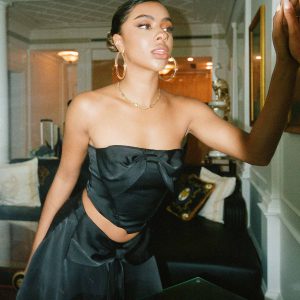 Kareela Bow Corset Top Black