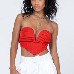 Pascoe Strapless Top Red