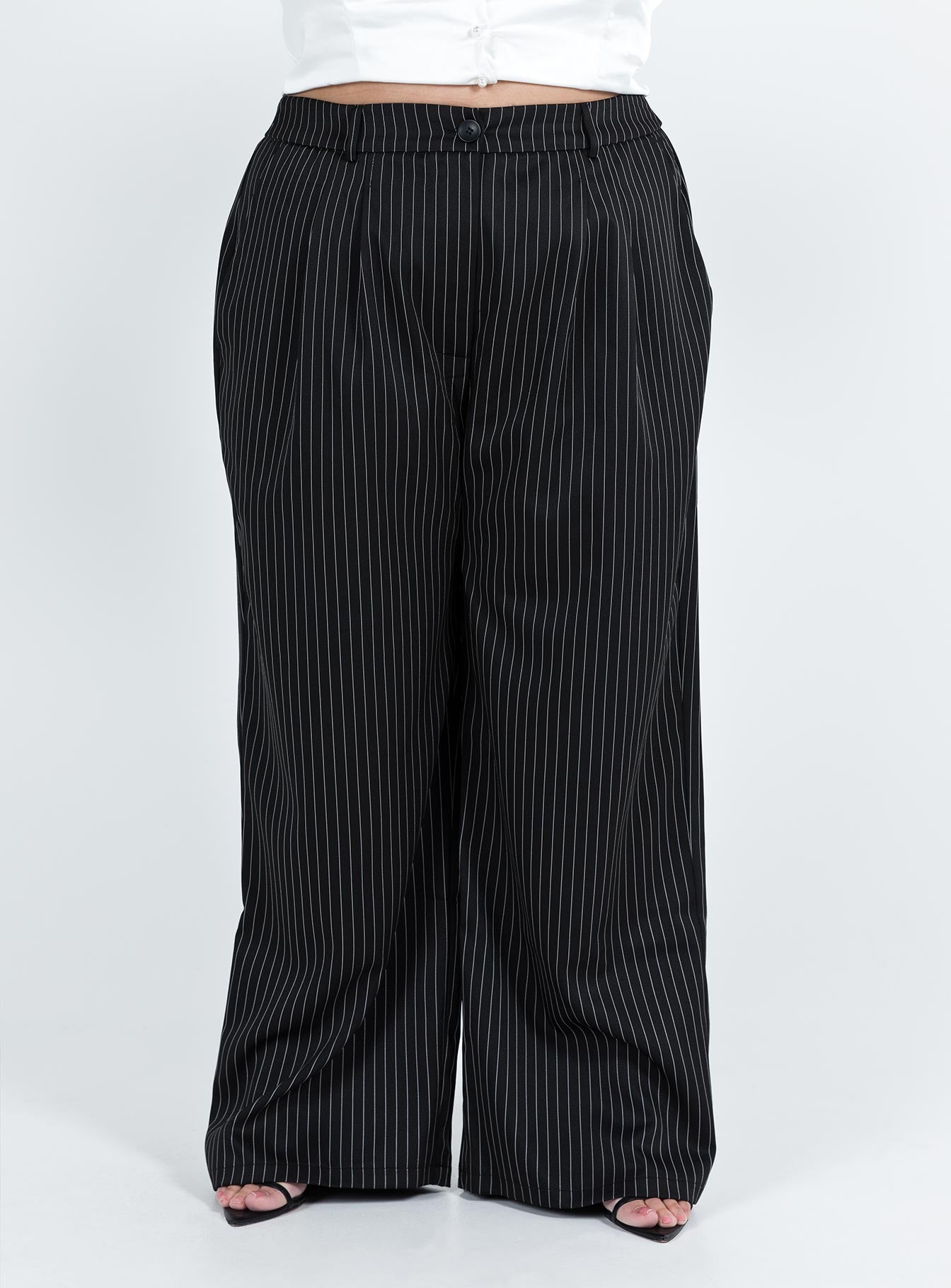 Archer Pants Pinstripe Black Curve - Image 2