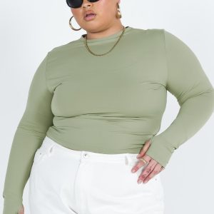 Farro  Long Sleeve Top Sage Curve