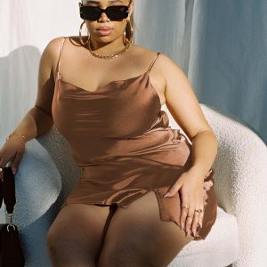 Alfie Mini Dress Brown Curve