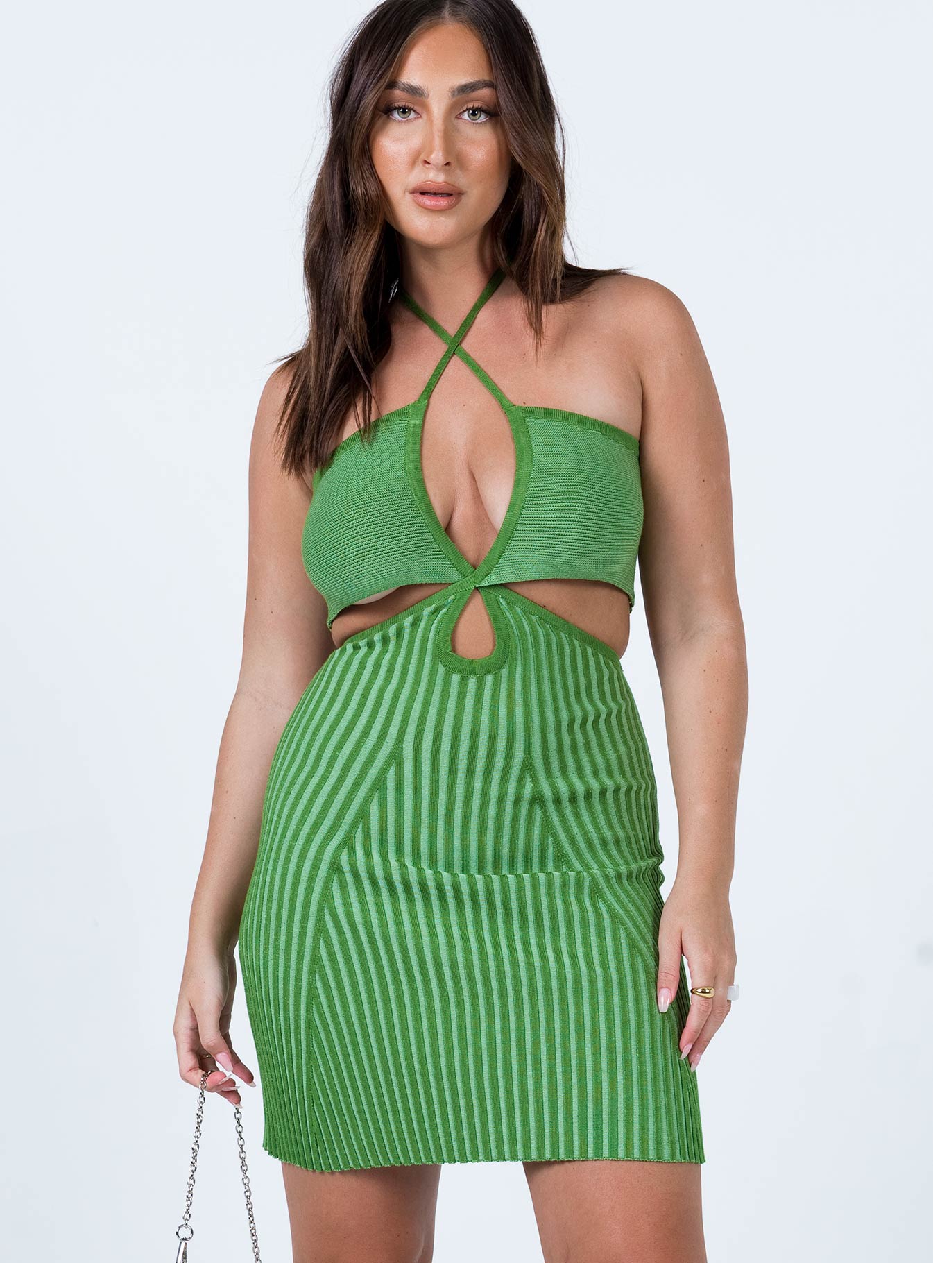 Avani Mini Dress Green - Image 3