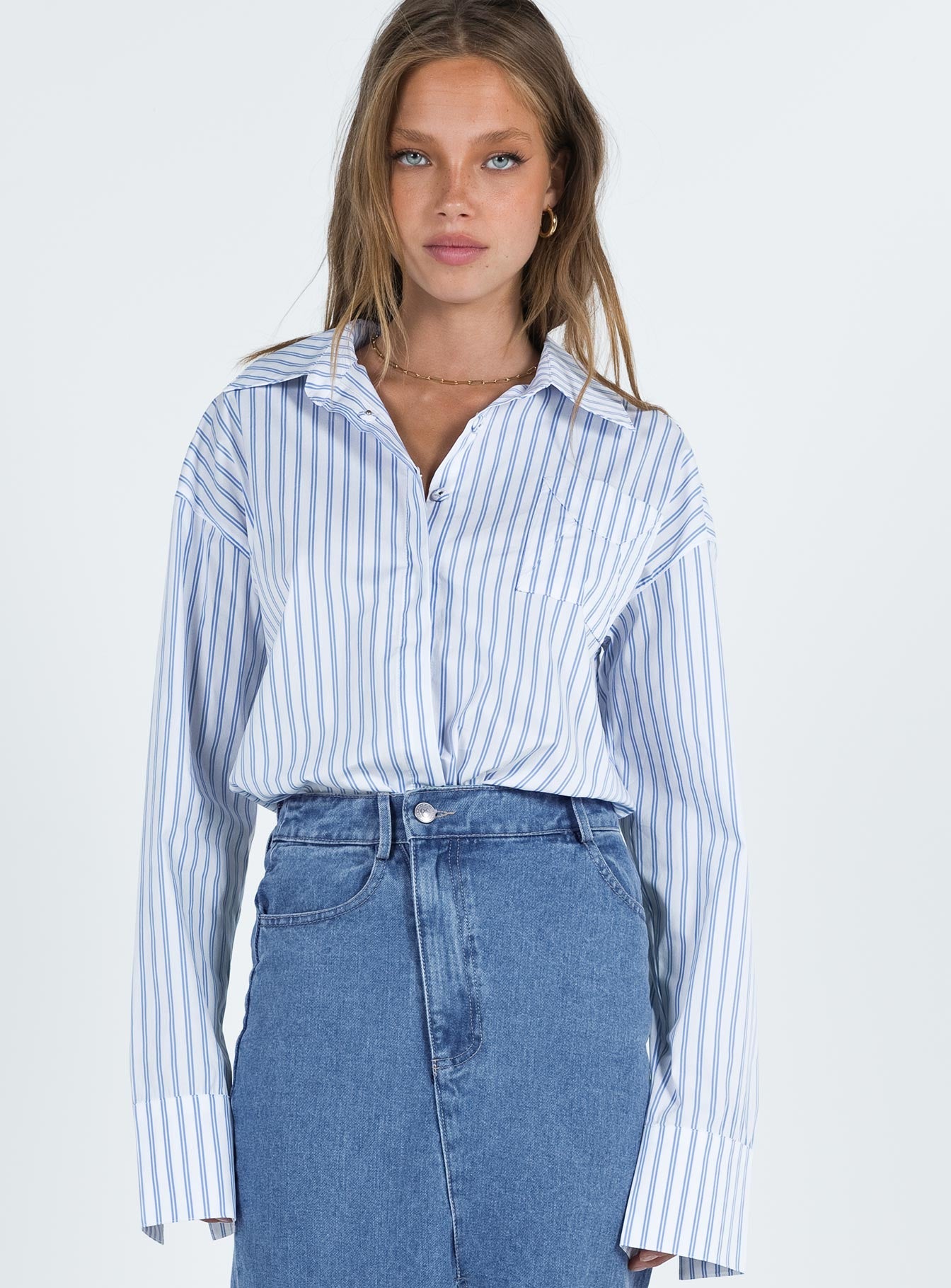 Letters To You Shirt Blue Stripe - Image 2