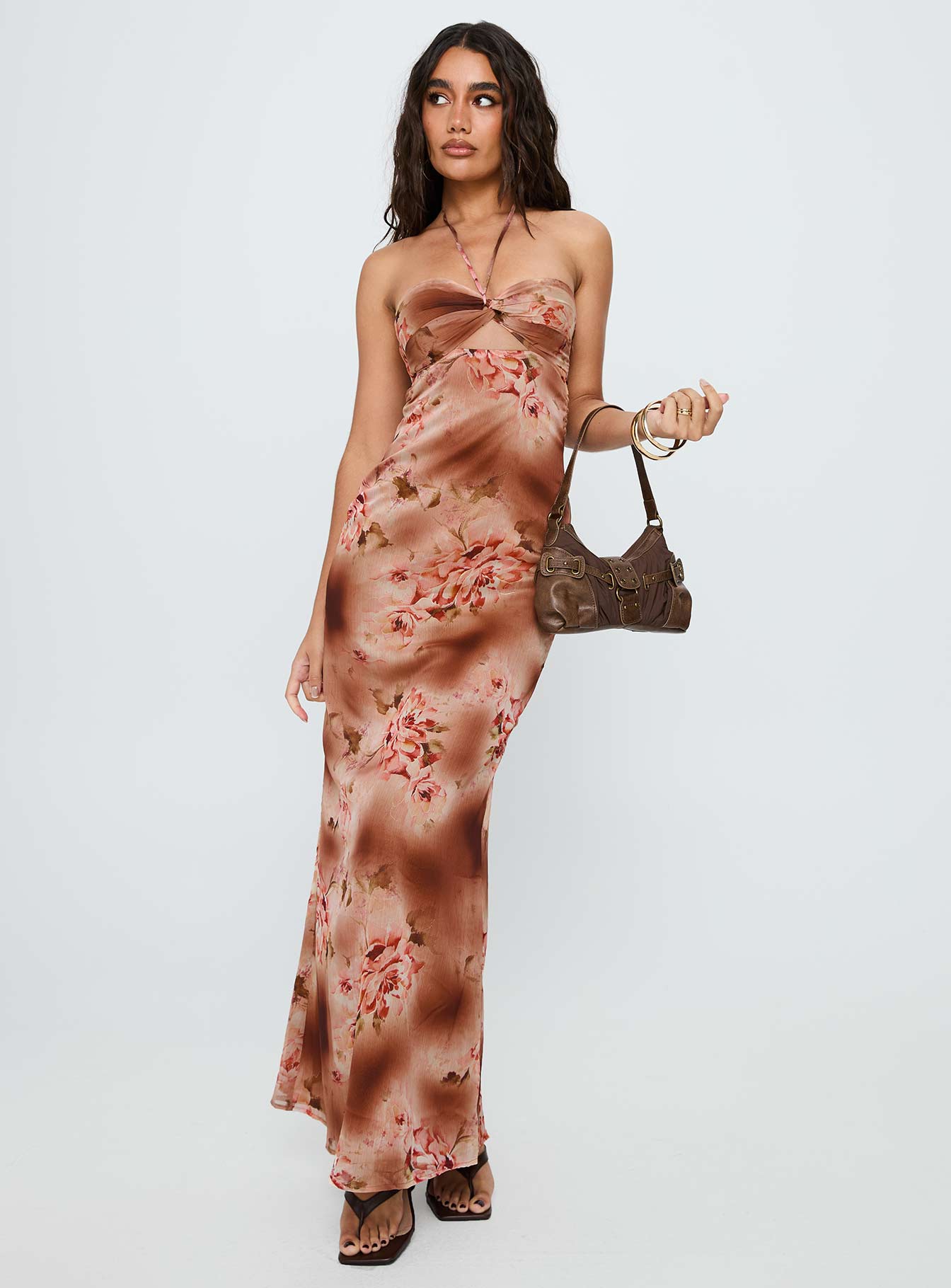 Saye Halter Twist Maxi Dress Multi - Image 2