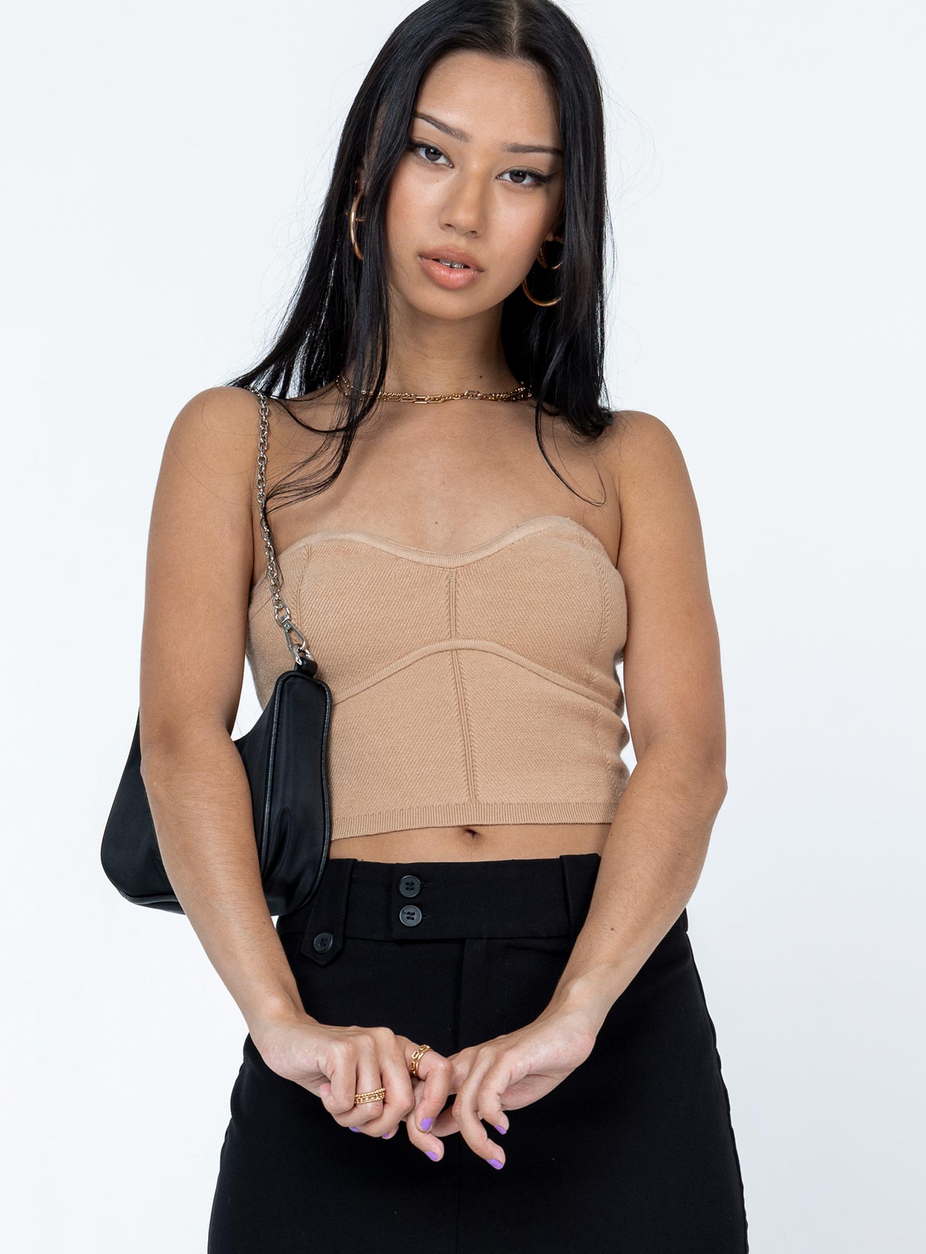 Tatum Strapless Top Beige - Image 2