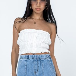 Janey Strapless Top White