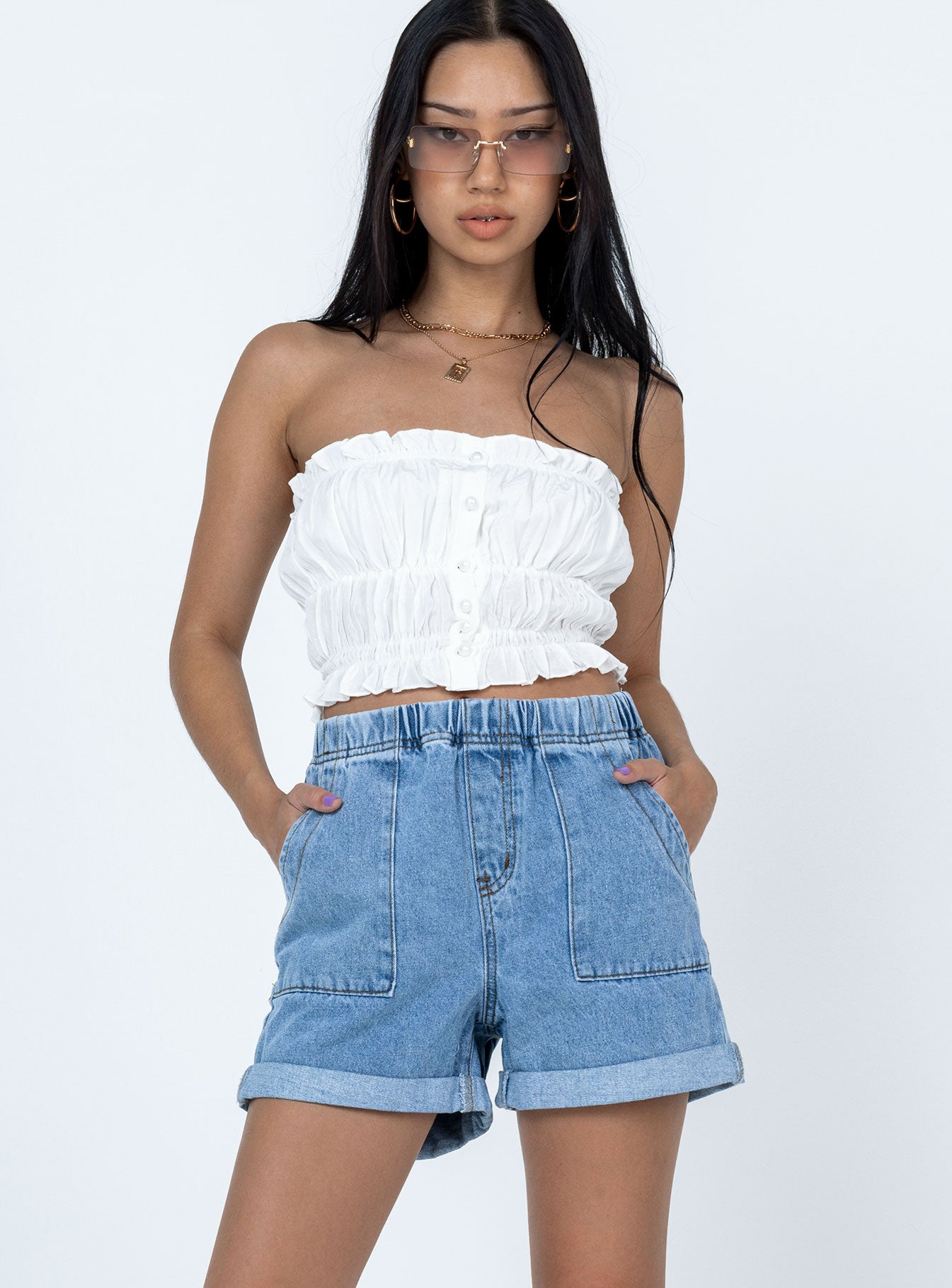 Amos Denim Shorts Denim - Image 6