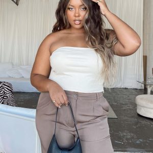 Rosehill Strapless Top Beige Curve