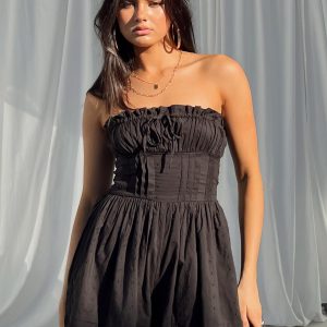 VIP Strapless Romper Black
