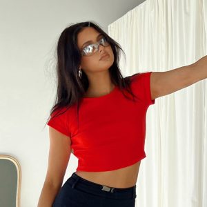 Classic Crop Tee Red