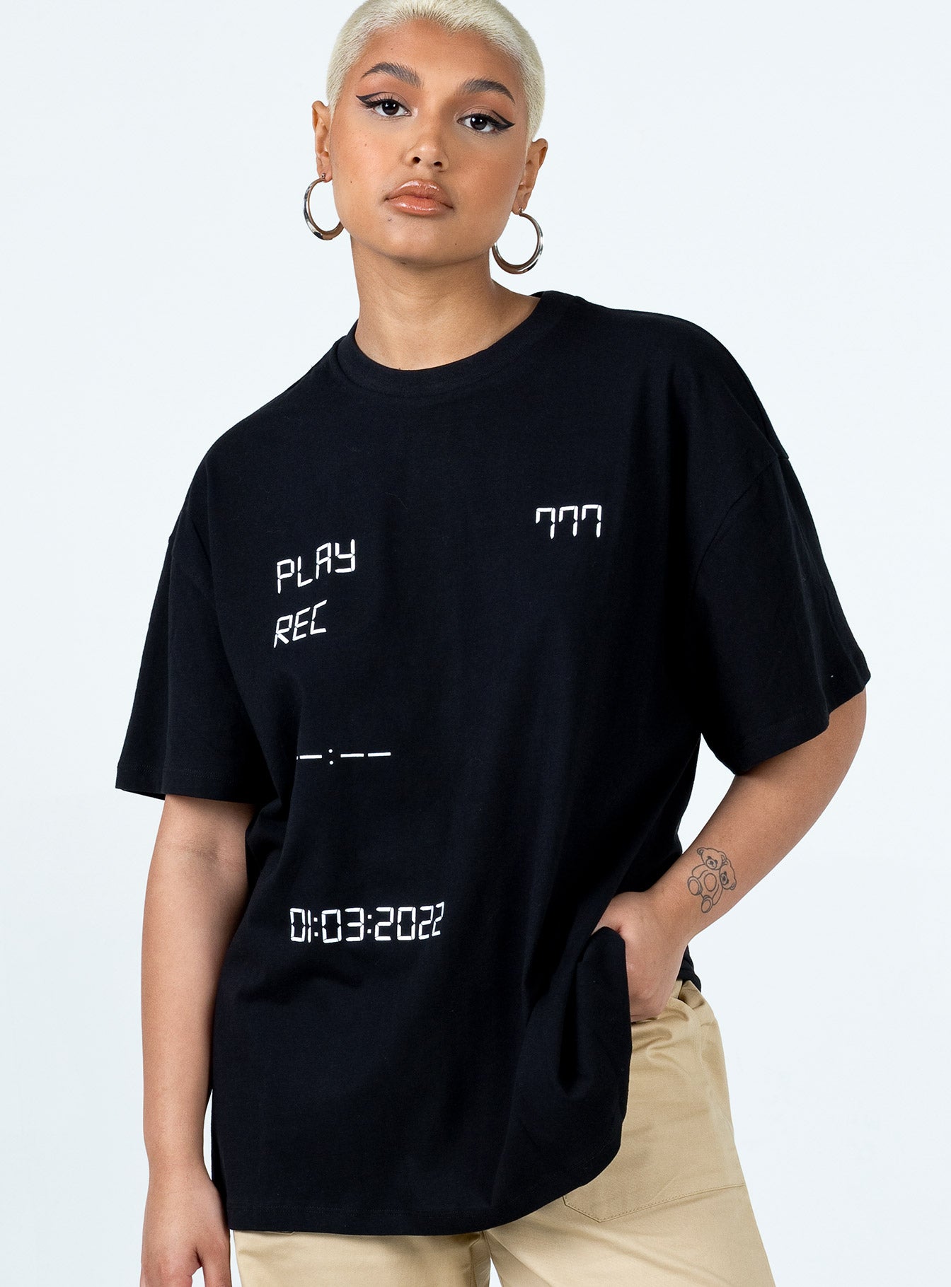 Recording Oversize Tee Black - Image 2