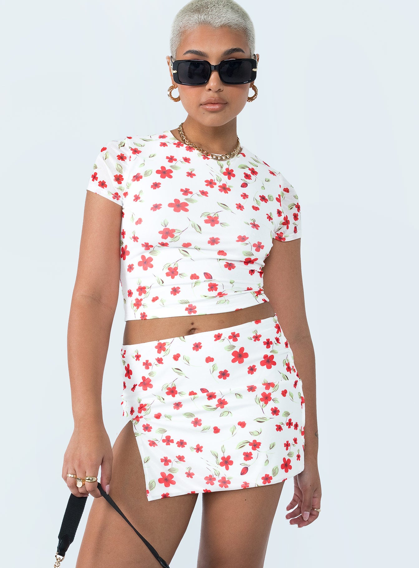 Bold Move Mini Skirt White Floral - Image 2