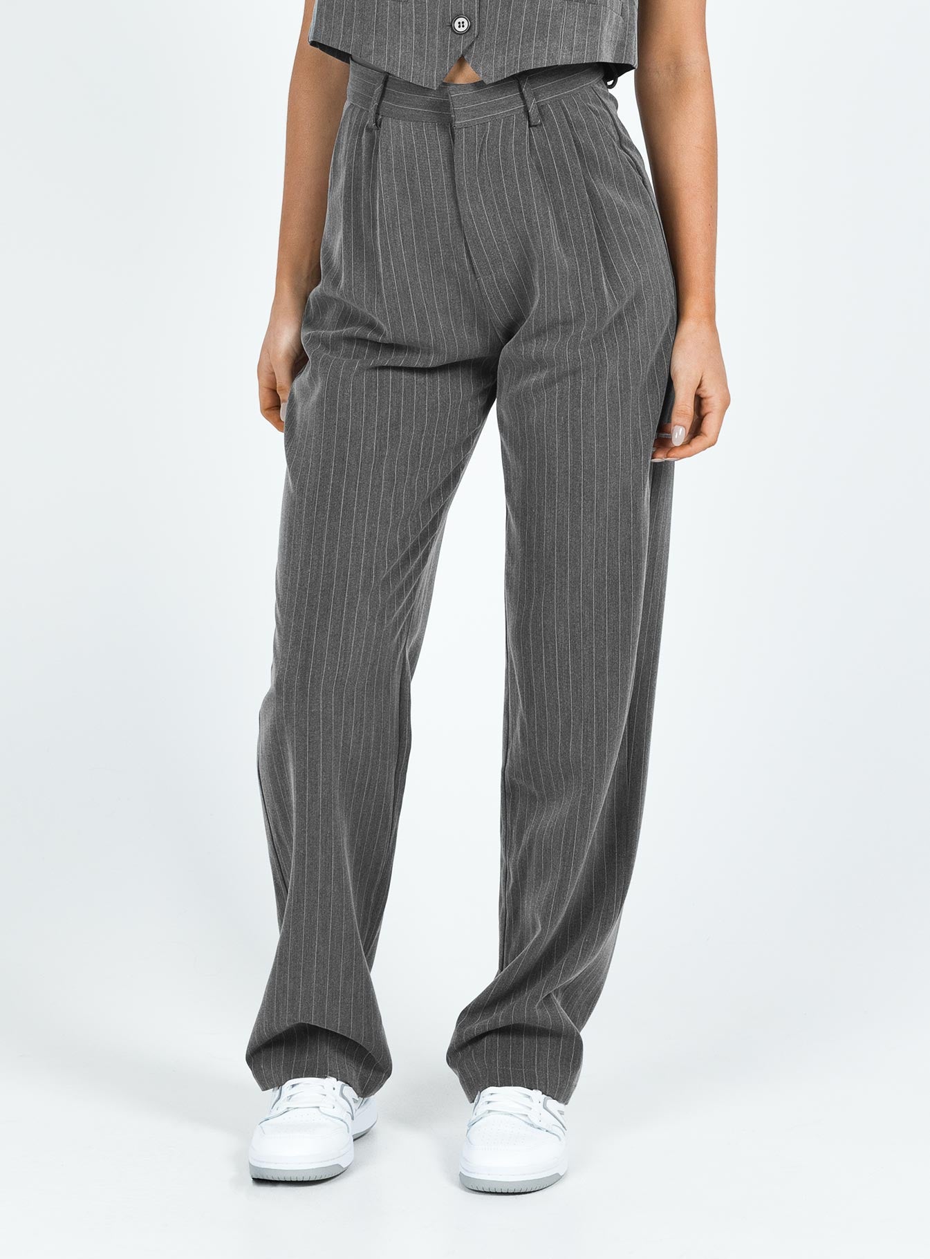 Purley Pinstripe Pants Grey - Image 2