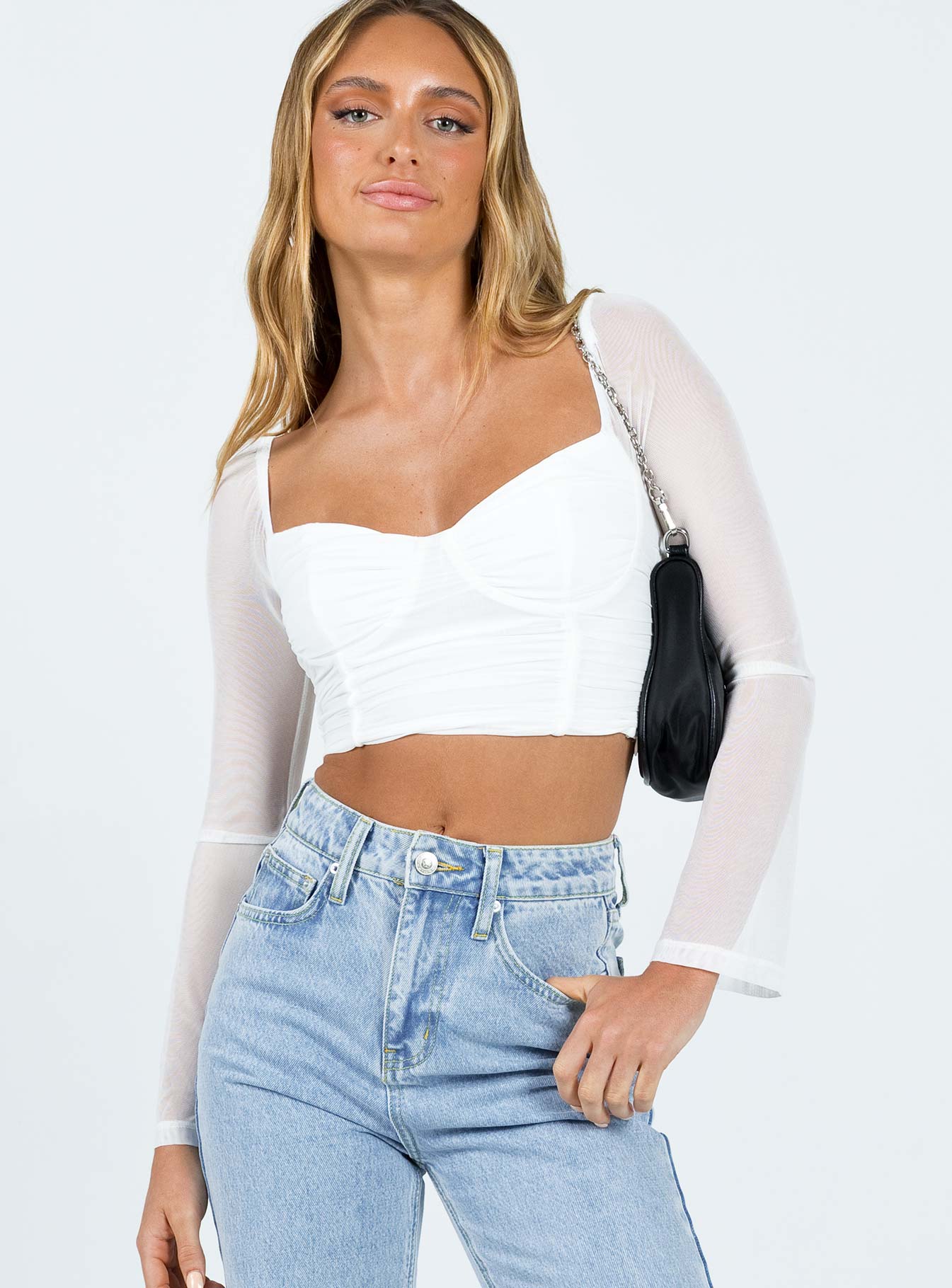 Olivian Long Sleeve Top White - Image 2