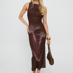 Fayola Maxi Dress Floral Brown