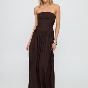 So Far So Good Maxi Dress Chocolate