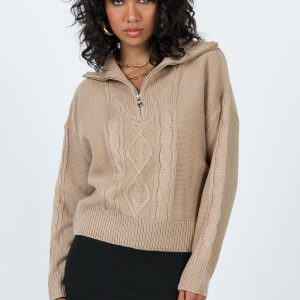 Sommers Quarterzip Sweater Beige