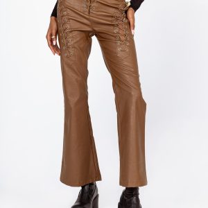 Harvey PU Pants Brown