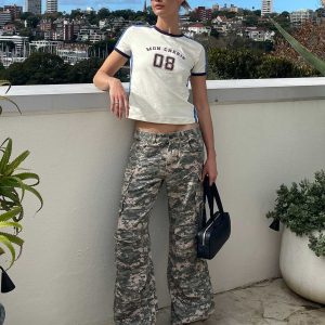 Sweetness Low Rise Straight Leg Jeans Digital Camo
