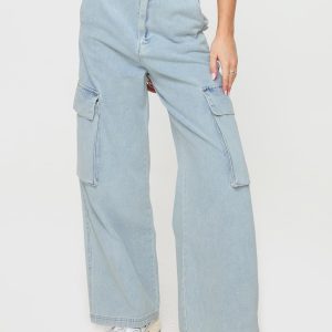 Handler Cargo Jeans Light Wash Denim