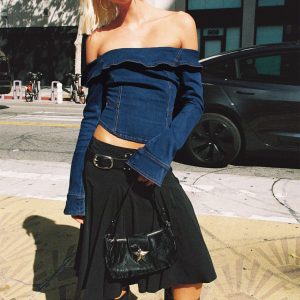 Agnette Low Rise Midi Skirt Black