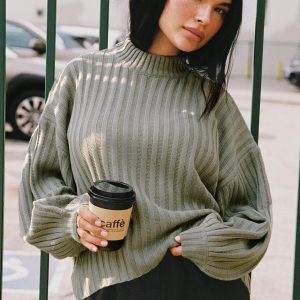 Innerbloom Oversized Sweater Dark Green