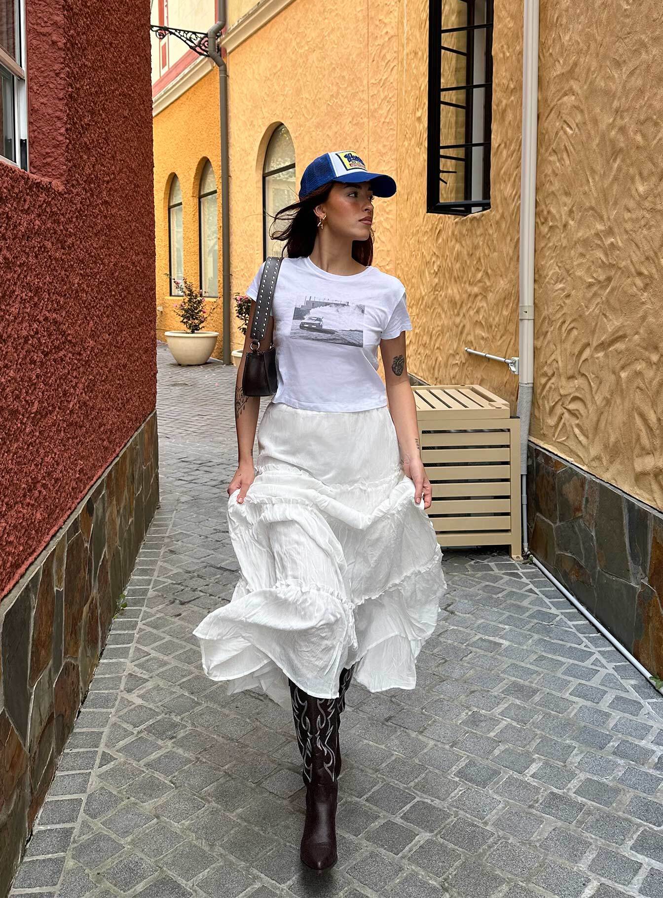 Miriah Maxi Skirt White Petite - Image 8