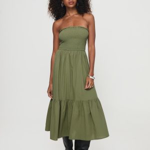 Chani Strapless Maxi Dress Olive