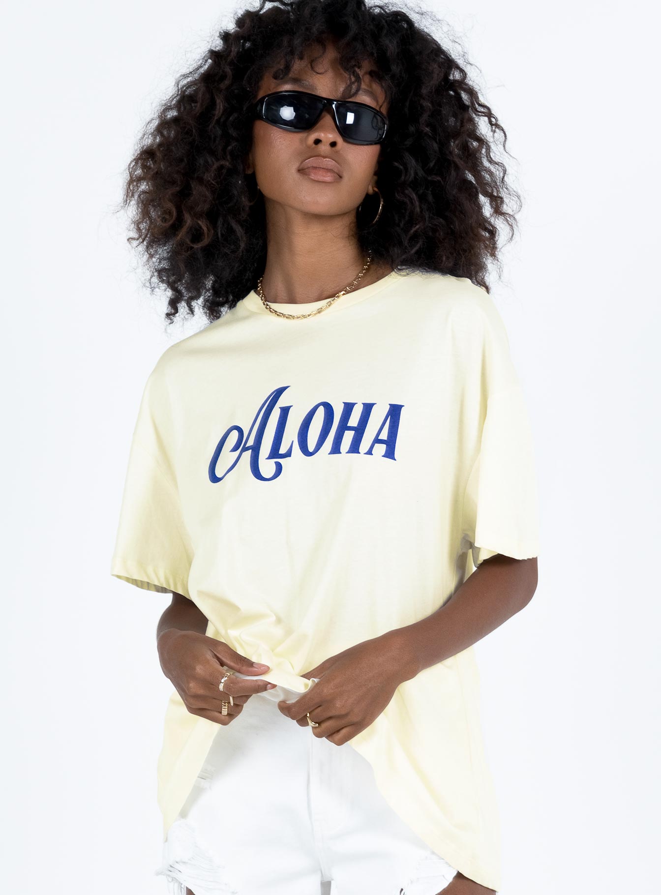 Aloha Oversized Tee Ivory - Image 2