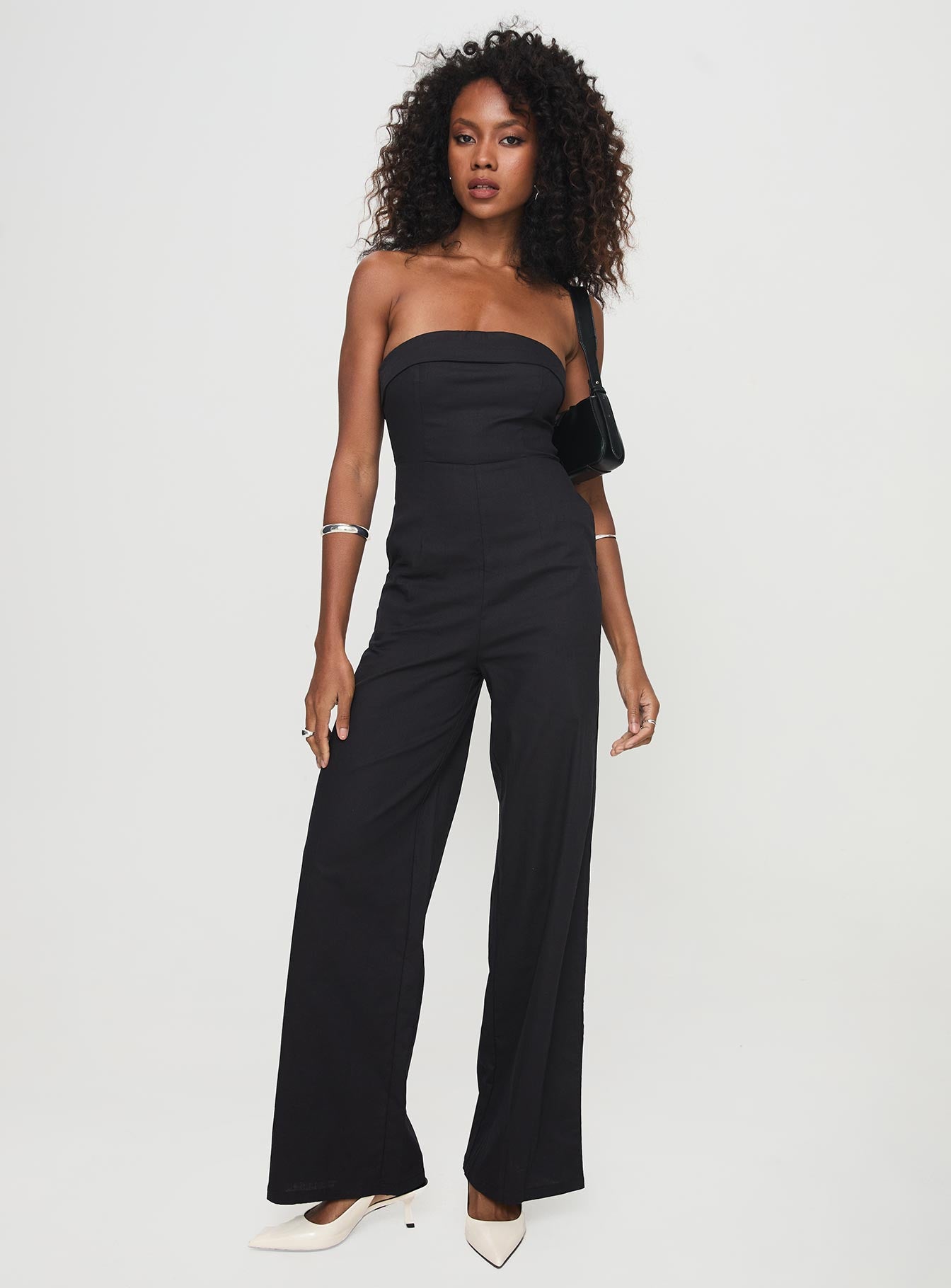 Luster Strapless Jumpsuit Black - Image 2