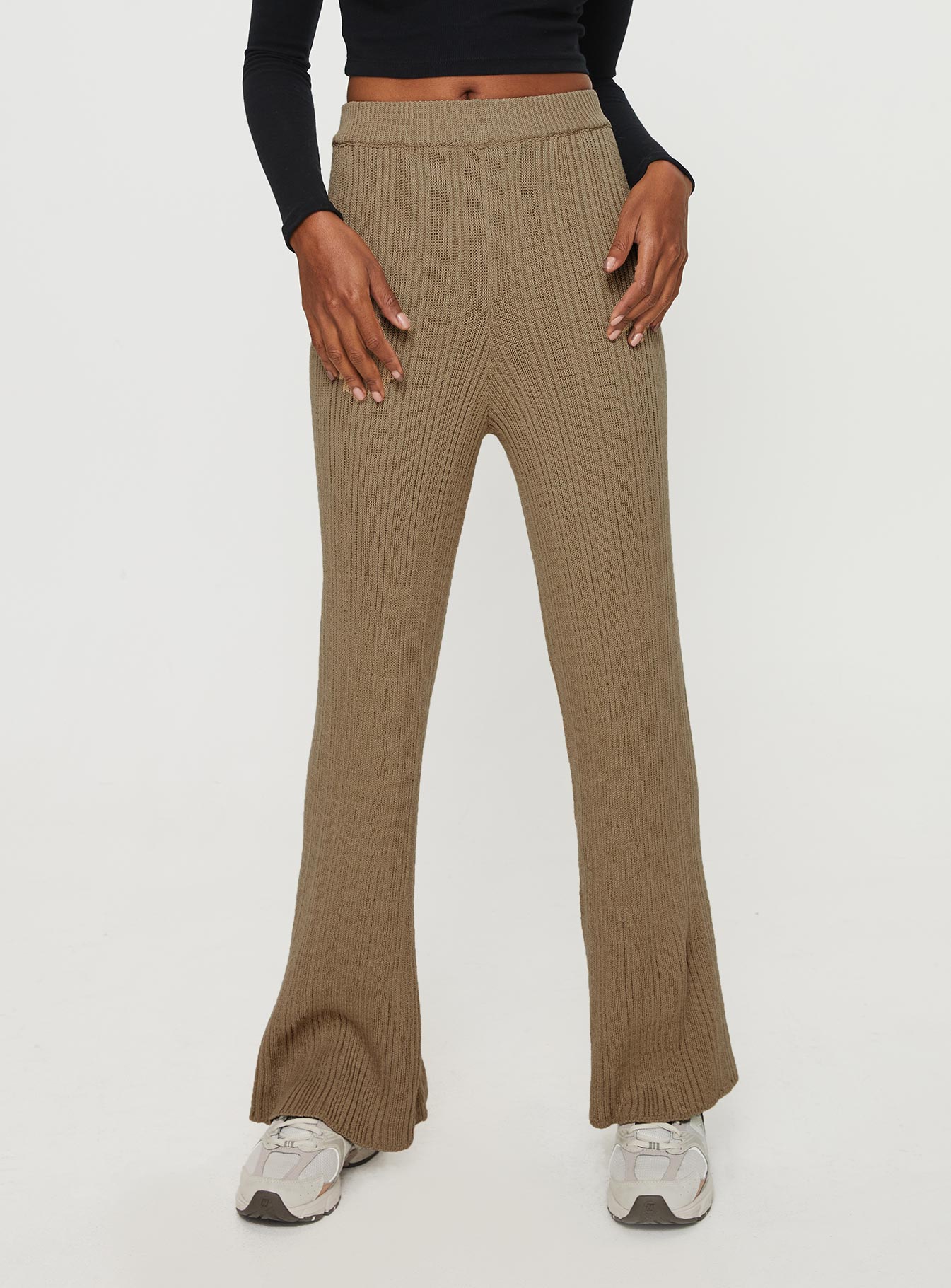 Lexie Knit Pants Beige Marle - Image 2
