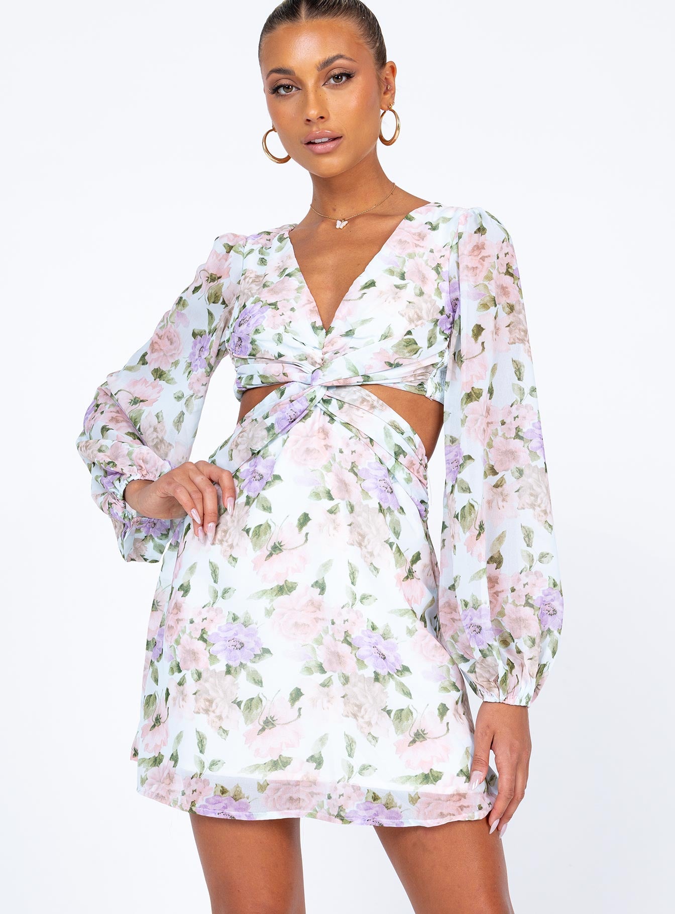 Bennett Mini Dress Multi Floral - Image 3