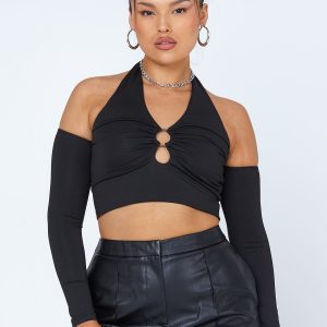 Sharlene Long Sleeve Top Black