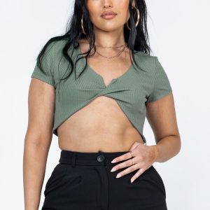 Clarrie Top Khaki