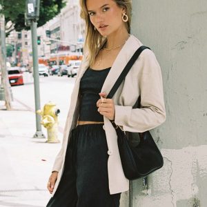 Amber Oversized Linen Blazer Beige