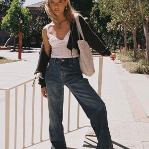 Betley High Rise Wide Leg Jeans Vintage Wash Denim