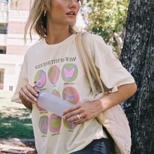 Ways To Better Your Day Oversized Tee Cream
