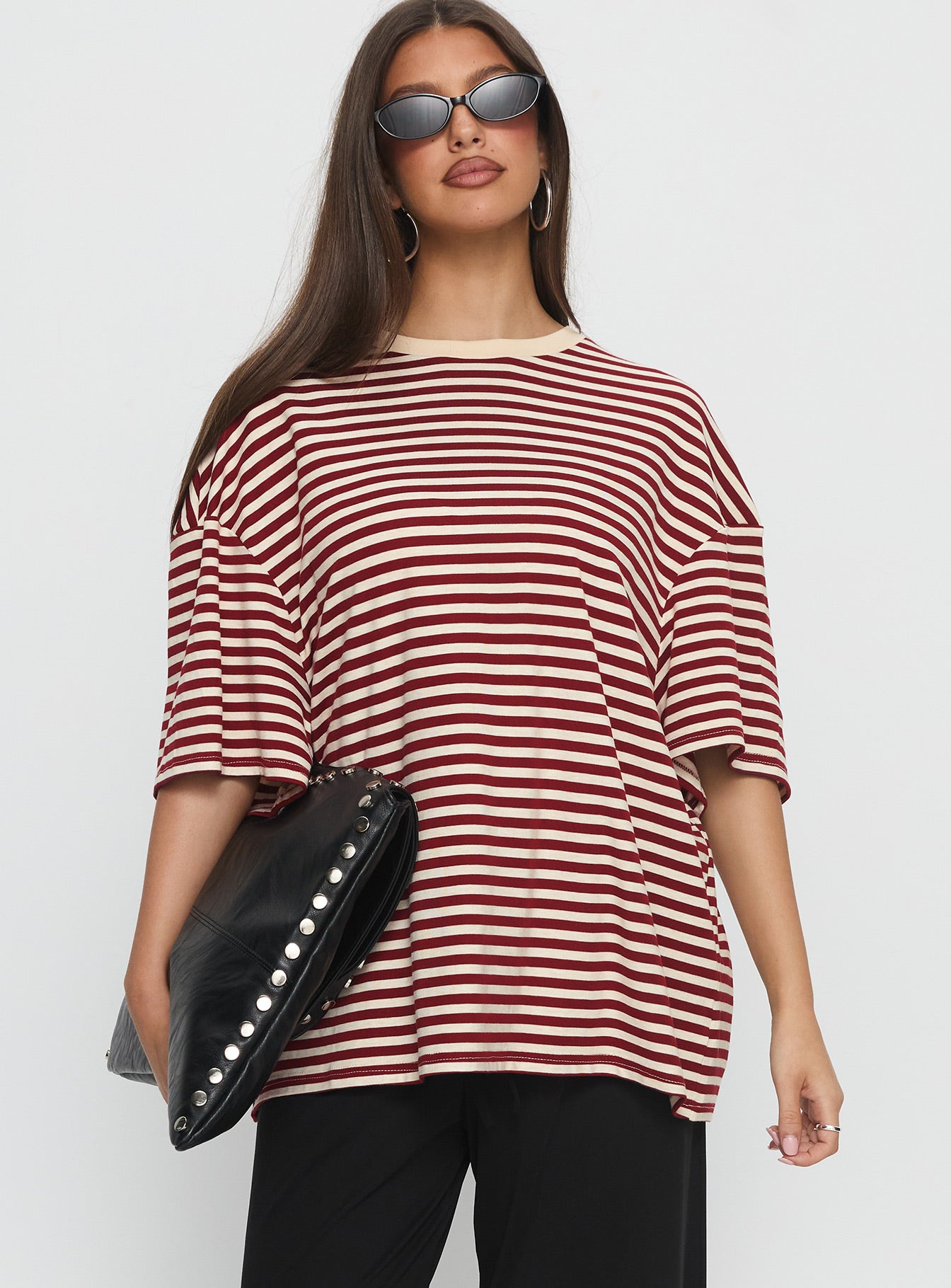 Kieryn Oversized Top Red Stripe - Image 2