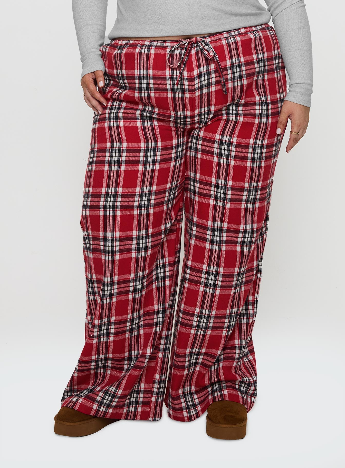 In The Morning Sleep Pant Red Check Curve - Image 2