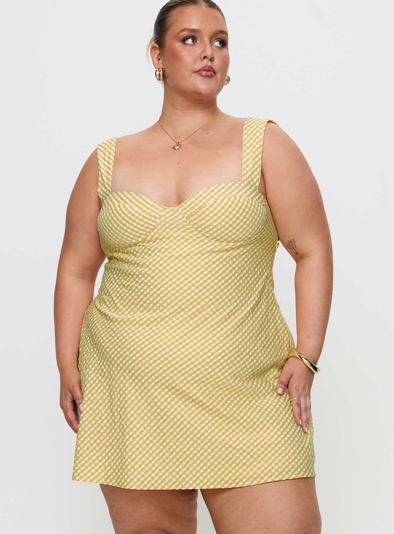 Mcbeath Mini Dress Yellow Curve - Image 2