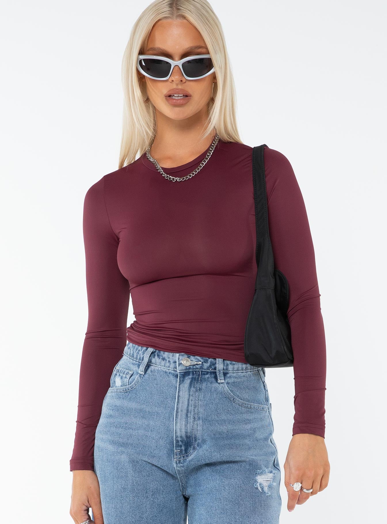 Arnim Long Sleeve Top Wine - Image 2