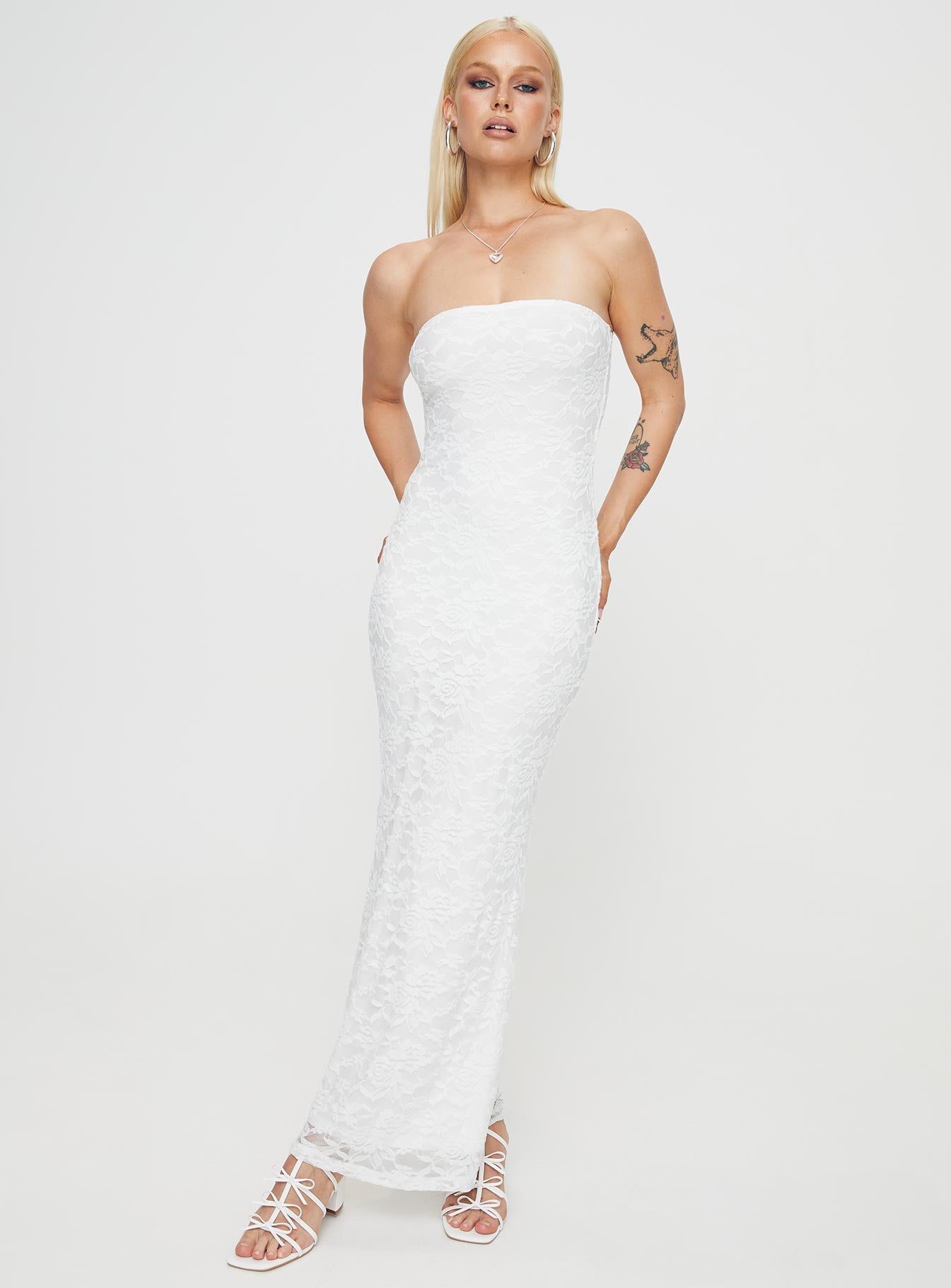 Lavelle Strapless Maxi Dress White - Image 2