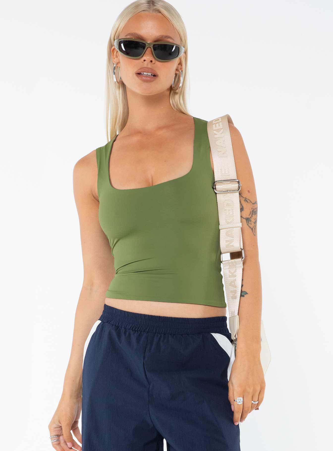 Back In Time Top Olive - Image 2