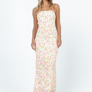Tiarna Strapless Maxi Dress White / Floral