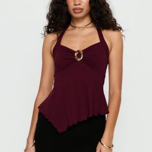 Attina Hardware Detail Top Plum