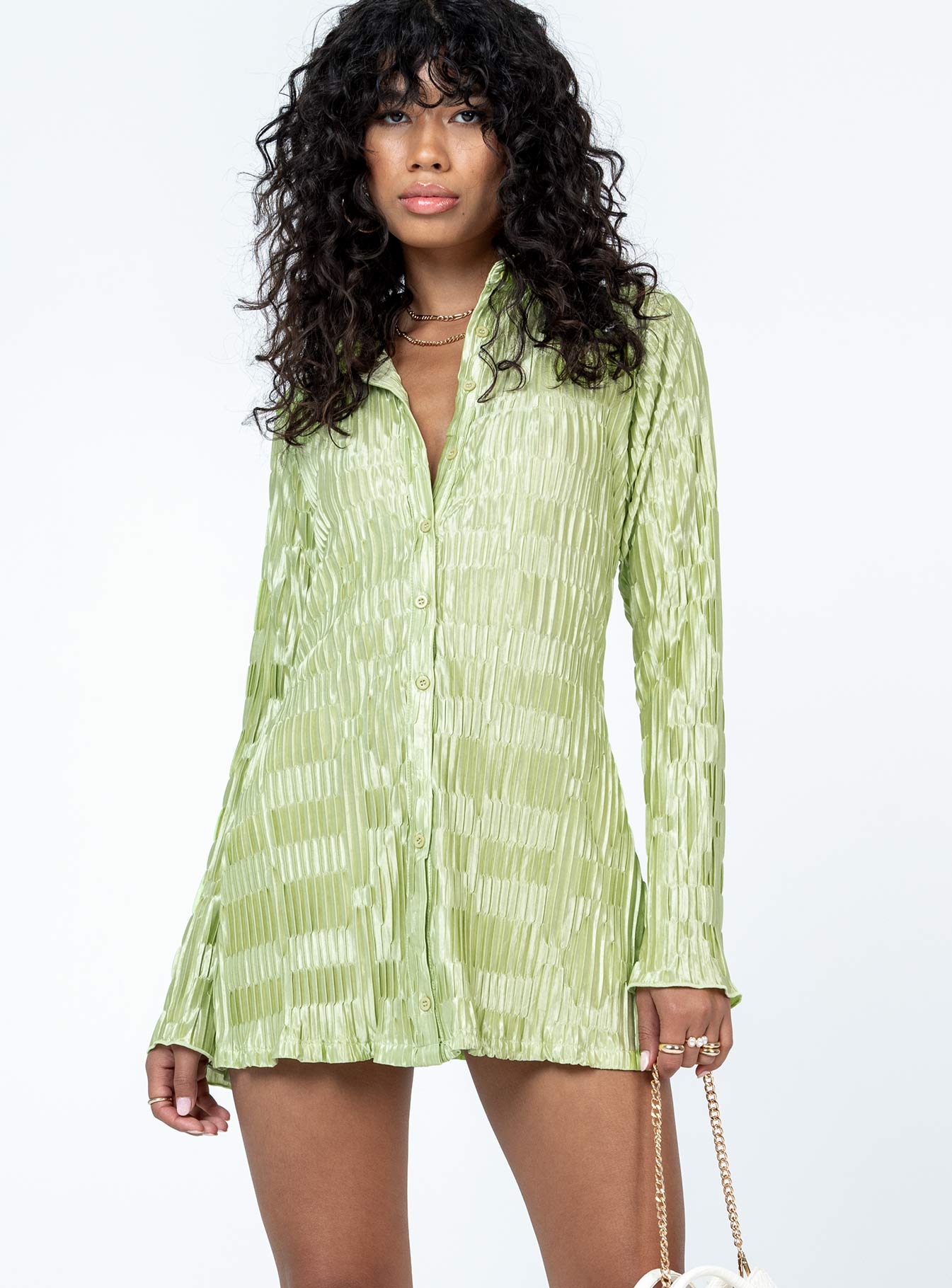 Lila Shirt Dress Green - Image 2