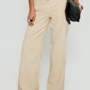 Dolley Star Stitch Mid Rise Wide Leg Jean Ecru