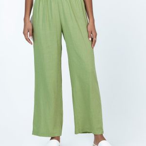 Louis Linen Blend Pants Light Green