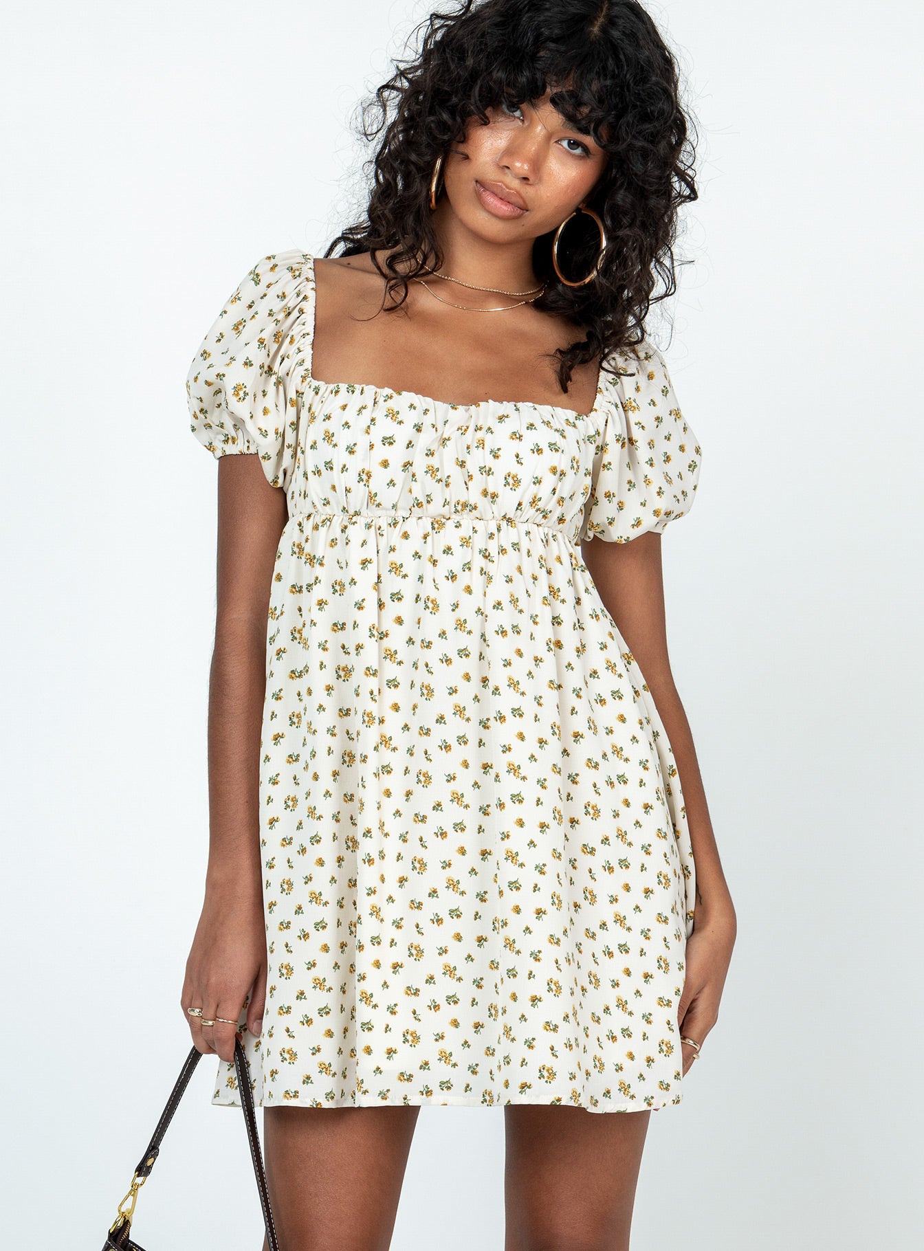 Let's Dance Mini Dress Yellow Floral - Image 2