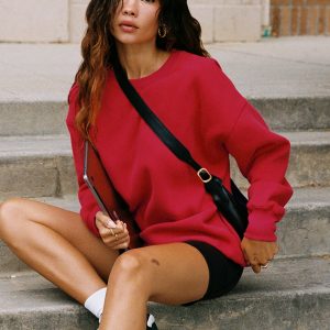 Dream Fleece Classic Crewneck Sweatshirt Red